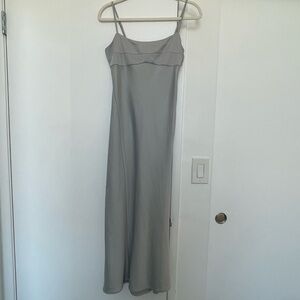 H&M silk silver midi dress